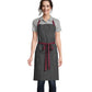 Unisex Apron - 3104 - Pinstripe Denim/Burgundy