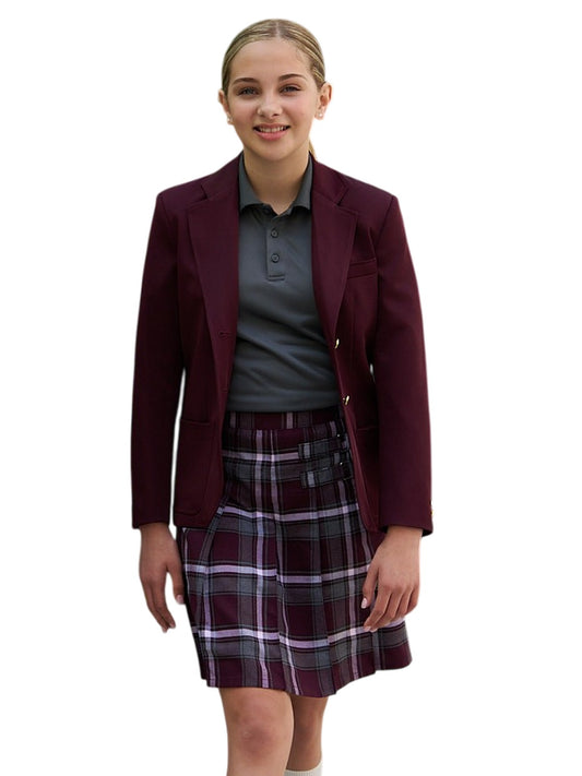 Girl's Two-Button UltraLux 100% Polyester Blazer - 4000C - Burgundy