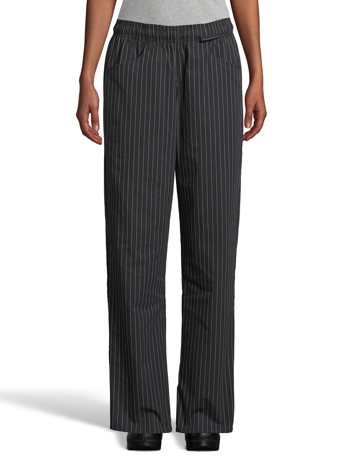 Women's Chef Pant - 4101 - Black/White Pinstripe