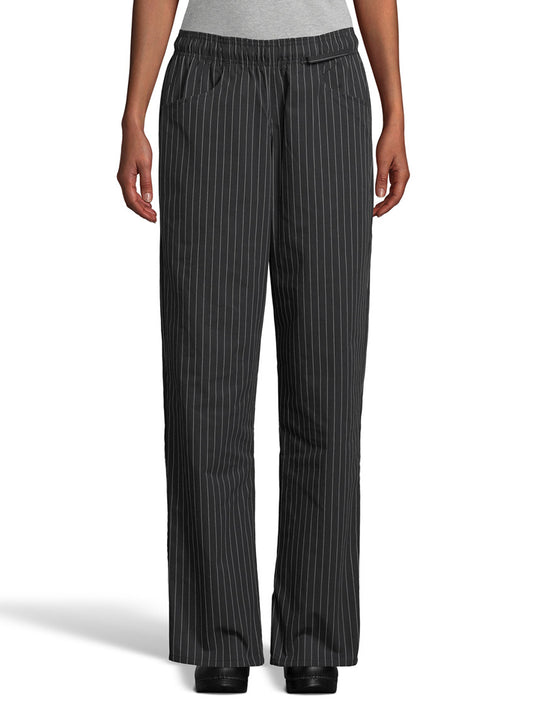 Women's Chef Pant - 4101 - Black/White Pinstripe
