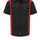 Men's Industrial Color Block Short-Sleeve Shirt - 24 - Black/English Red