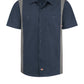 Men's Industrial Color Block Short-Sleeve Shirt - 24 - Dark Navy/Smoke