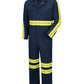 Men's Action Back Coverall - CT10 - Navy with Yellow/Green Visibility Trim