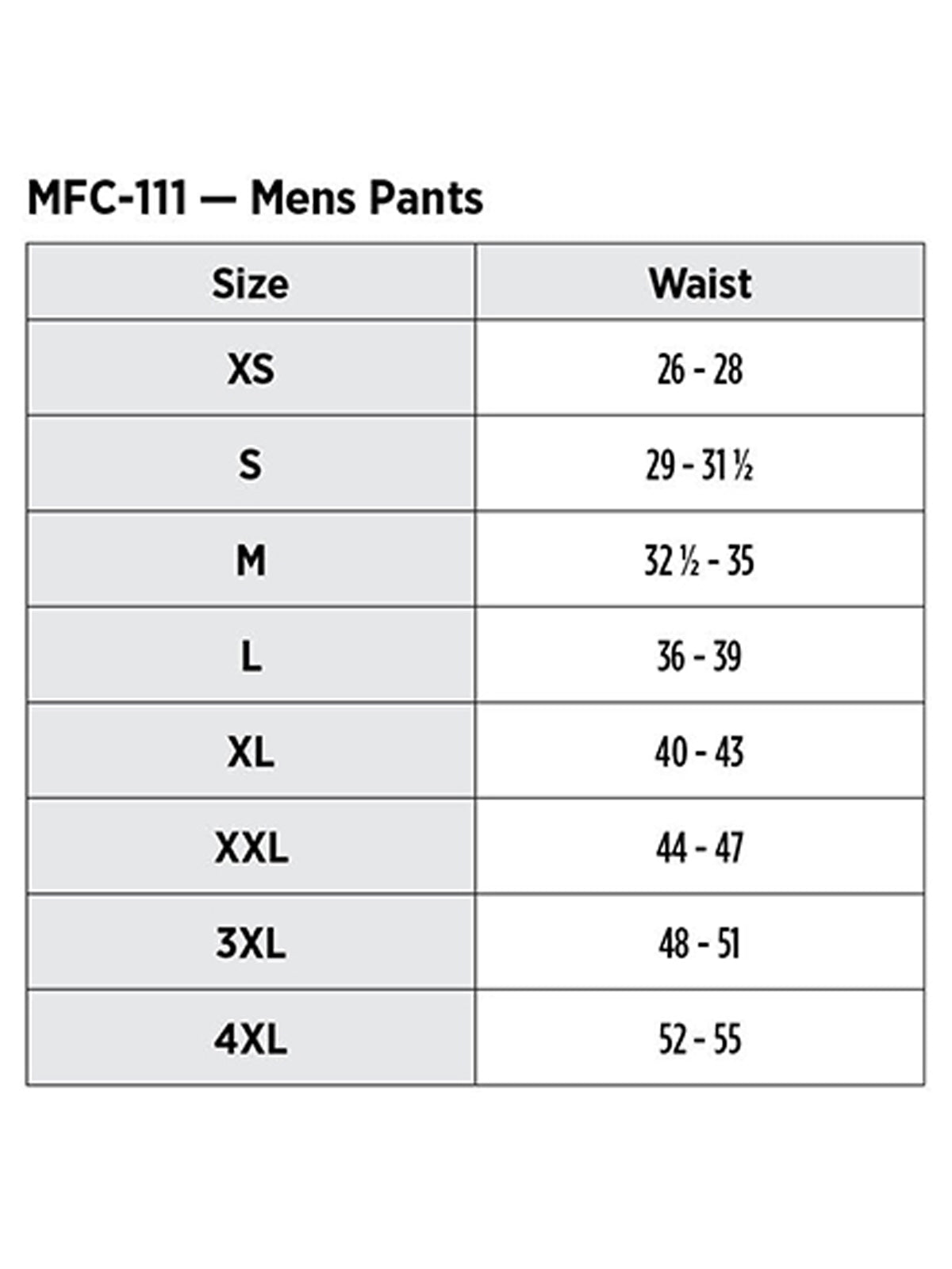 SIZECHART