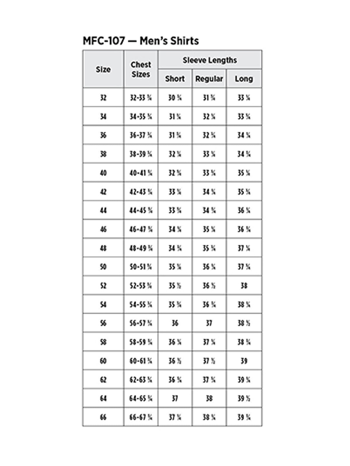 SIZECHART