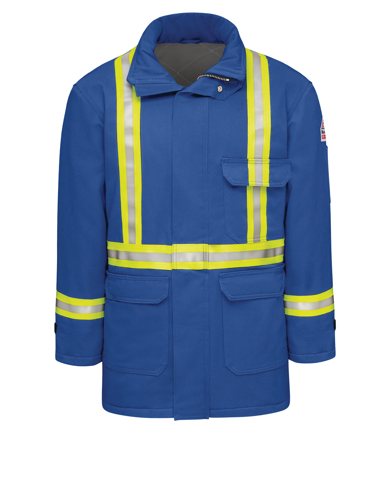 Men's Heavyweight Excel Flame-Resistant Comfortouch Insulated Deluxe Parka with Reflective Trim - JLPC - Royal Blue