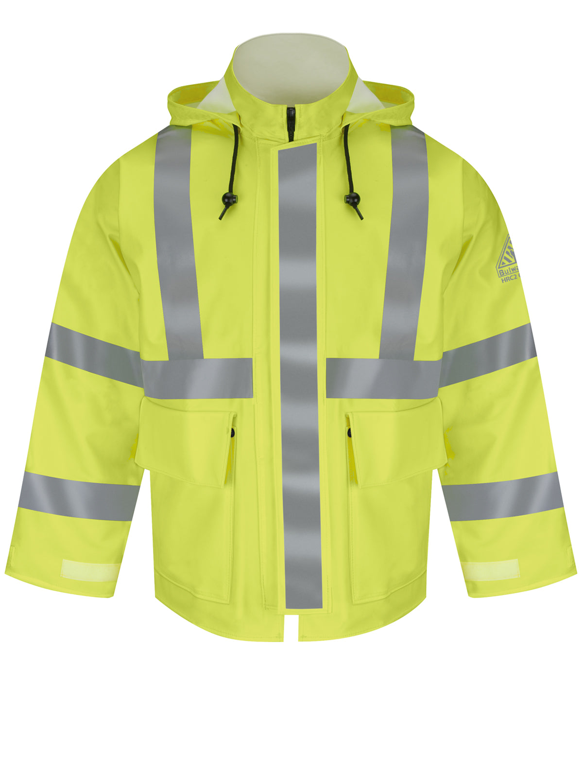 Men's Flame-Resistant Hi-Visibility Hooded Rain Jacket - JXN4 - Yellow