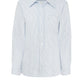 Women's Long-Sleeve Stretch Oxford Shirt - L254 - Blue/White Stripe