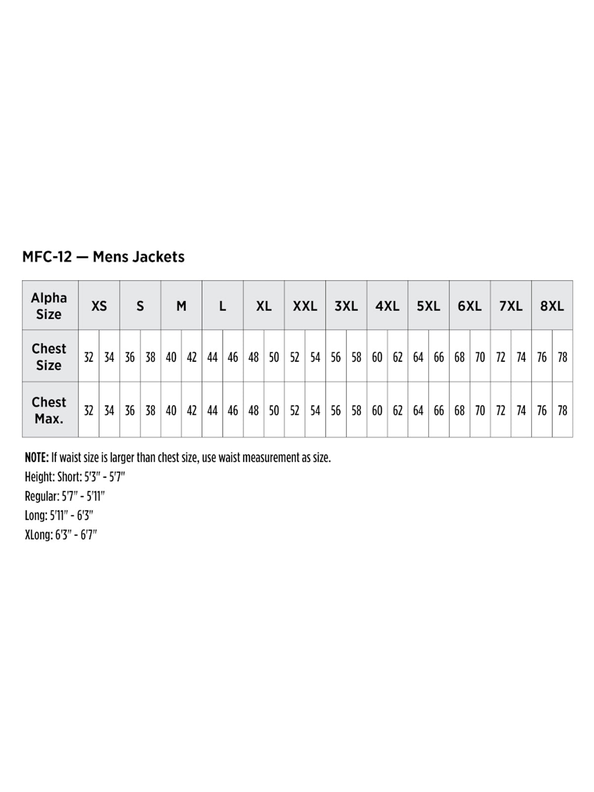 SIZECHART