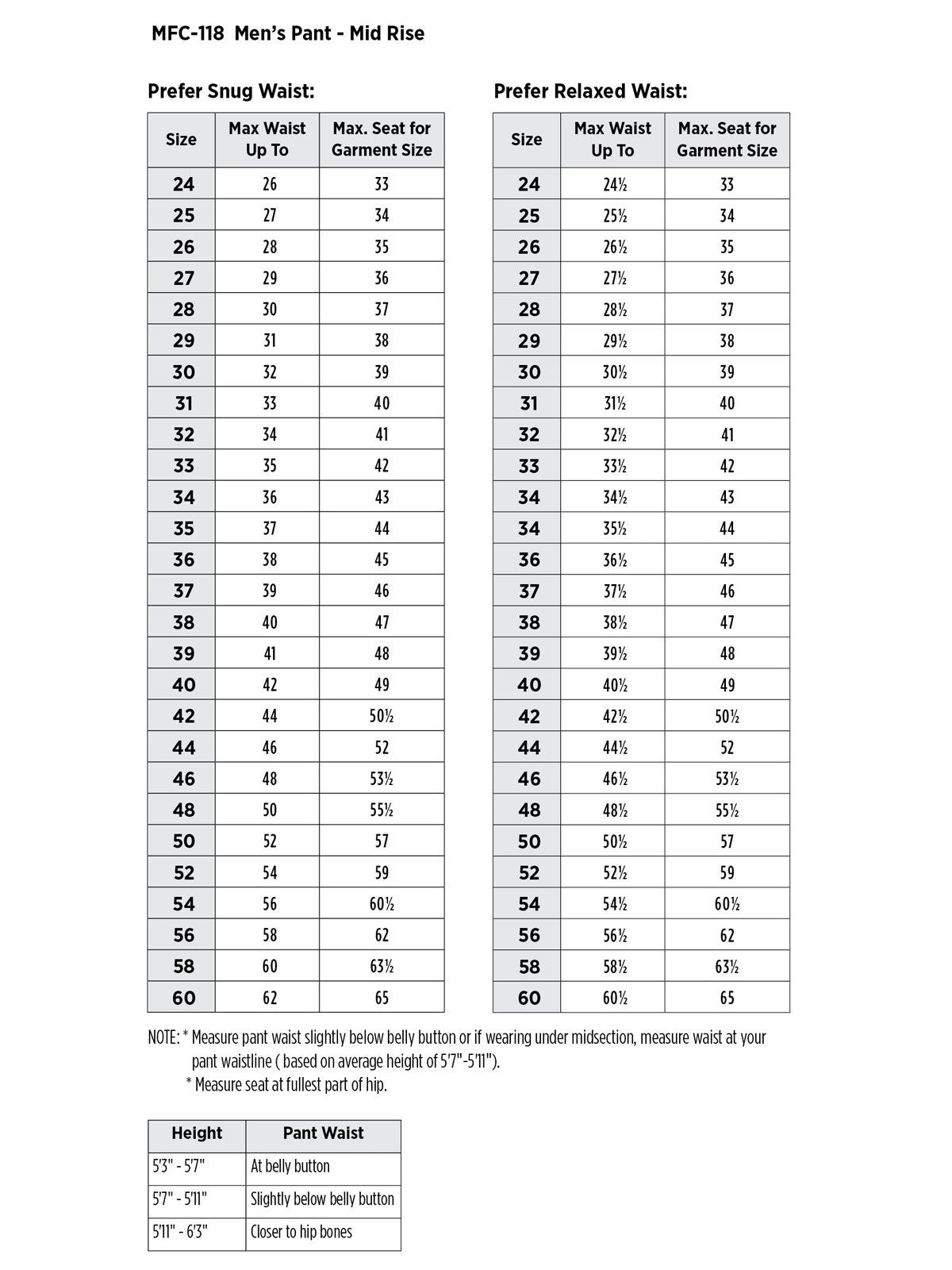 SIZECHART