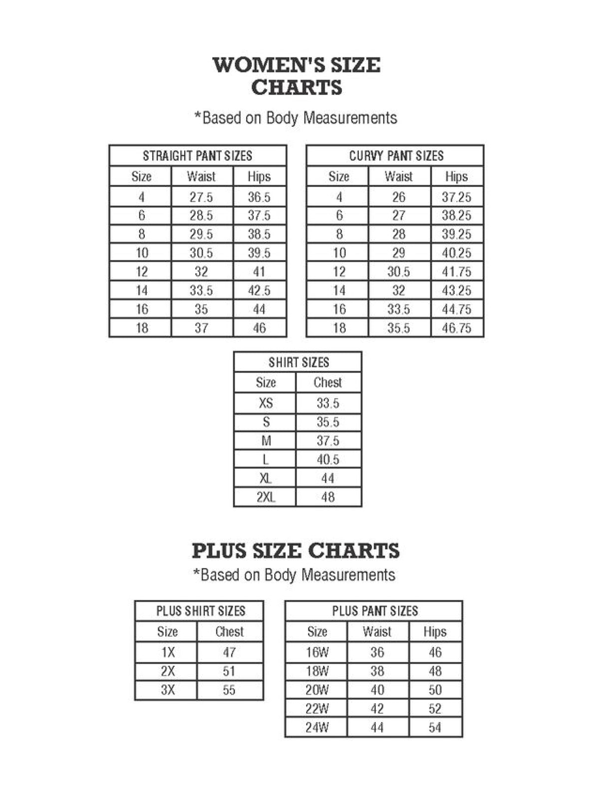 SIZECHART