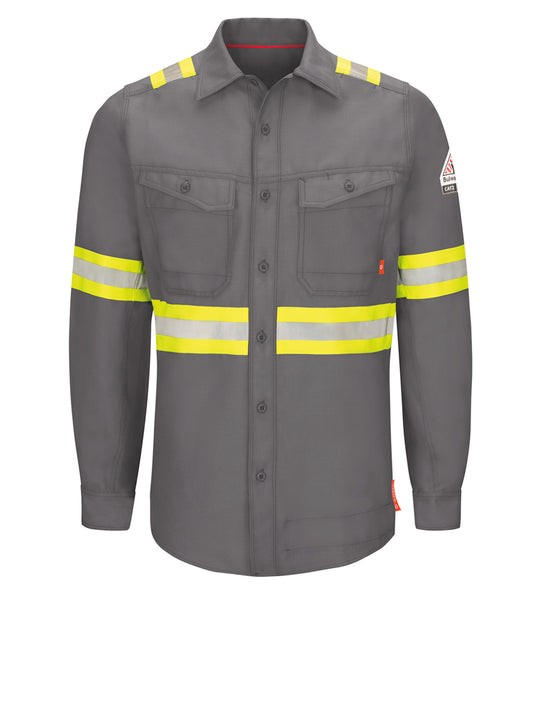 Men's Endurance Collection Flame-Resistant Work Shirt - QS40 - Enhanced Visibility Grey
