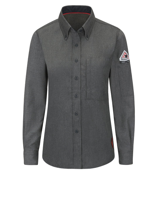 Women's Lightweight Flame-Resistant Comfort Woven Shirt - QS51 - Dark Grey