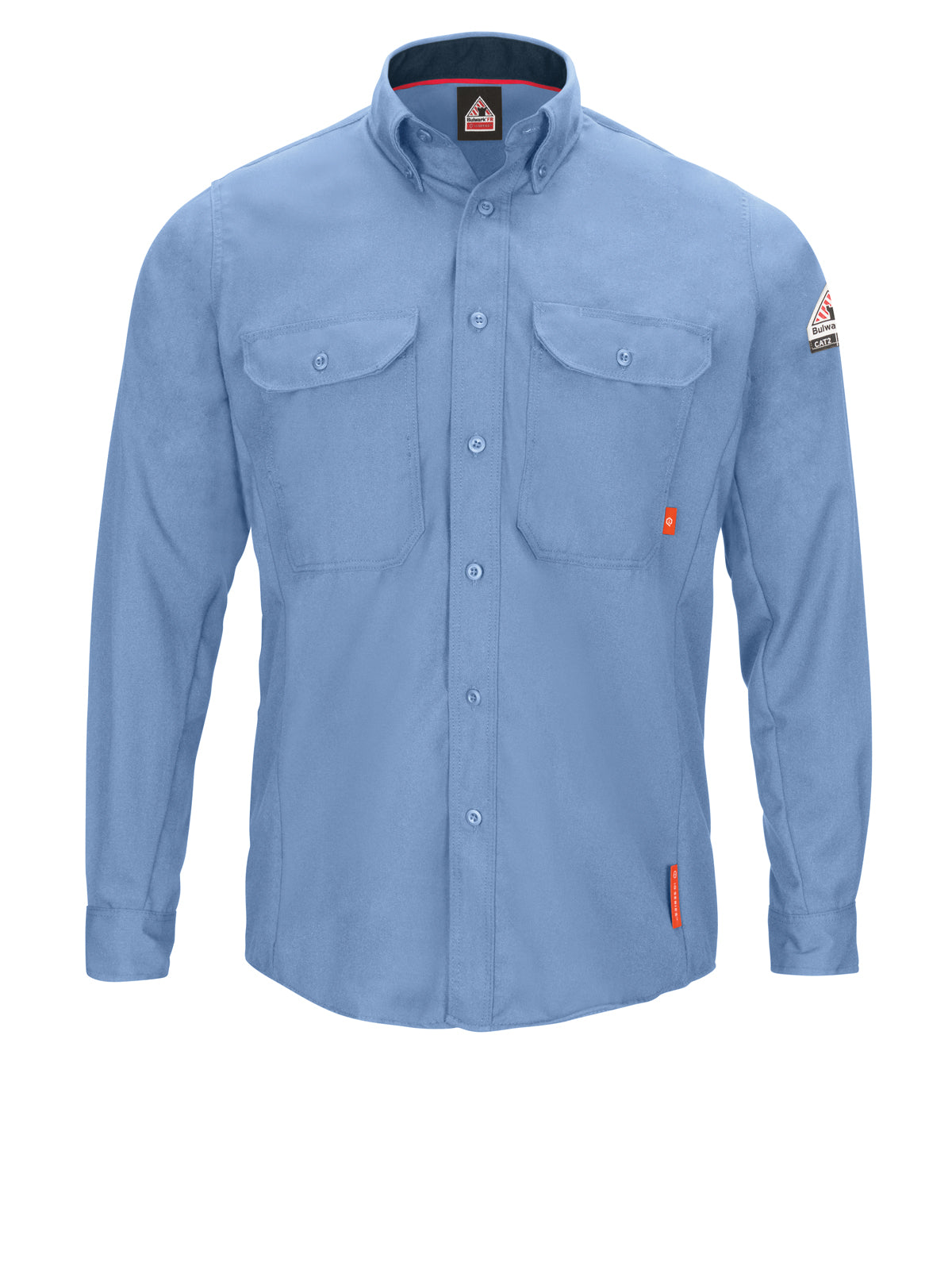 Men's Lightweight Flame-Resistant Comfort Woven Long Sleeve Shirt - QS52 - Light Blue