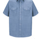 Men's Short Sleeve Deluxe Western Style Shirt - SC24 - Light Blue