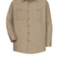 Men's Long Sleeve Wrinkle-Resistant Cotton Work Shirt - SC30 - Khaki