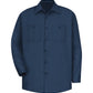 Men's Long Sleeve Wrinkle-Resistant Cotton Work Shirt - SC30 - Navy