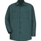 Men's Long Sleeve Wrinkle-Resistant Cotton Work Shirt - SC30 - Spruce Green