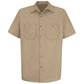 Men's Short Sleeve Wrinkle-Resistant Cotton Work Shirt - SC40 - Khaki