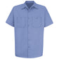 Men's Short Sleeve Wrinkle-Resistant Cotton Work Shirt - SC40 - Light Blue