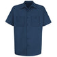 Men's Short Sleeve Wrinkle-Resistant Cotton Work Shirt - SC40 - Navy