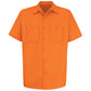 Men's Short Sleeve Wrinkle-Resistant Cotton Work Shirt - SC40 - Orange
