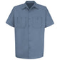 Men's Short Sleeve Wrinkle-Resistant Cotton Work Shirt - SC40 - Postman Blue