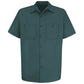 Men's Short Sleeve Wrinkle-Resistant Cotton Work Shirt - SC40 - Spruce Green