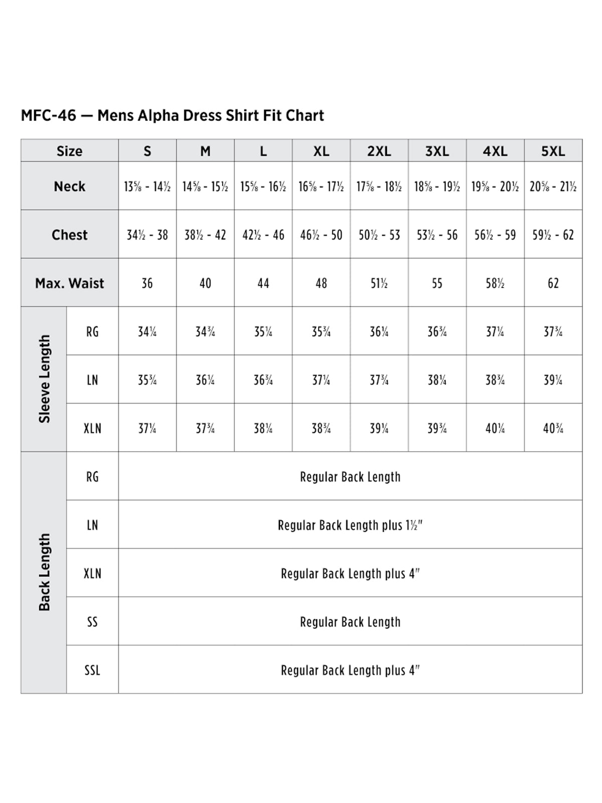 SIZECHART
