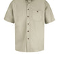Men's Short Sleeve Cotton Contrast Dress Shirt - SC64 - Stone/Navy