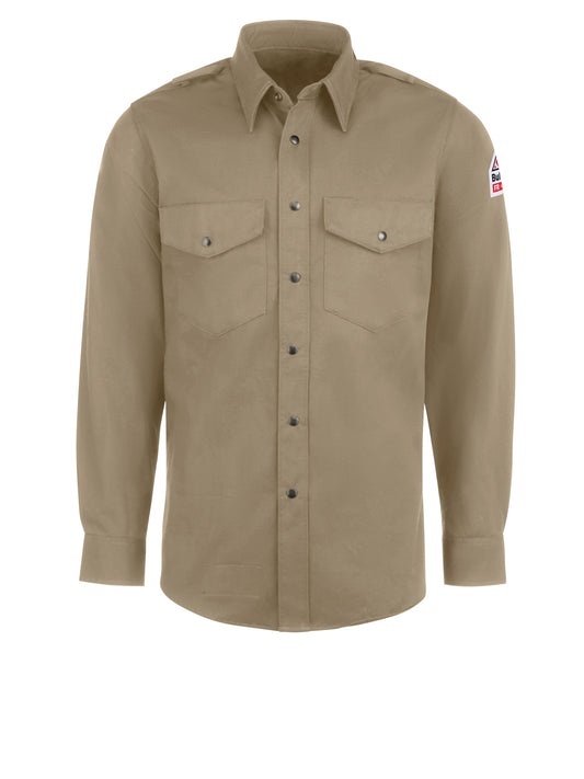 Men's Midweight Excel Flame-Resistant Snap-Front Uniform Shirt - SES2 - Tan