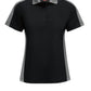 Women's Short Sleeve Performance Knit Two-Tone Polo - SK53 - Black/Grey