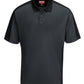 Men's Short Sleeve Performance Knit Two-Tone Polo - SK54 - Charcoal/Black