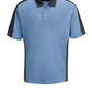 Men's Short Sleeve Performance Knit Two-Tone Polo - SK54 - Medium Blue/Charcoal