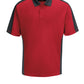 Men's Short Sleeve Performance Knit Two-Tone Polo - SK54 - Red/Charcoal
