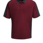 Men's Short Sleeve Performance Knit Two-Tone Polo - SK54 - Burgundy/Charcoal