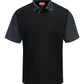 Men's Short Sleeve Performance Knit Color-Block Polo - SK56 - Black/Charcoal