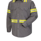 Men's Midweight Flame-Resistant Enhanced Visibility Uniform Shirt - SLDT - Grey