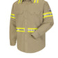 Men's Midweight Flame-Resistant Enhanced Visibility Uniform Shirt - SLDT - Khaki