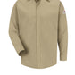 Men's Midweight Flame-Resistant Pocketless Concealed-Gripper Work Shirt - SLS2 - Khaki