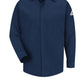 Men's Midweight Flame-Resistant Pocketless Concealed-Gripper Work Shirt - SLS2 - Navy