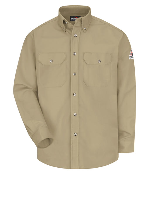 Men's Midweight Flame-Resistant Dress Uniform Shirt - SLU2 - Khaki