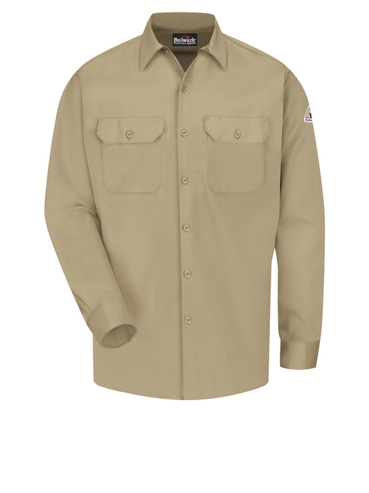 Men's Midweight Excel Flame-Resistant Comfortouch Work Shirt - SLW2 - Khaki