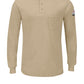 Men's Lightweight Flame-Resistant Long-Sleeve Henley Shirt - SML8 - Khaki