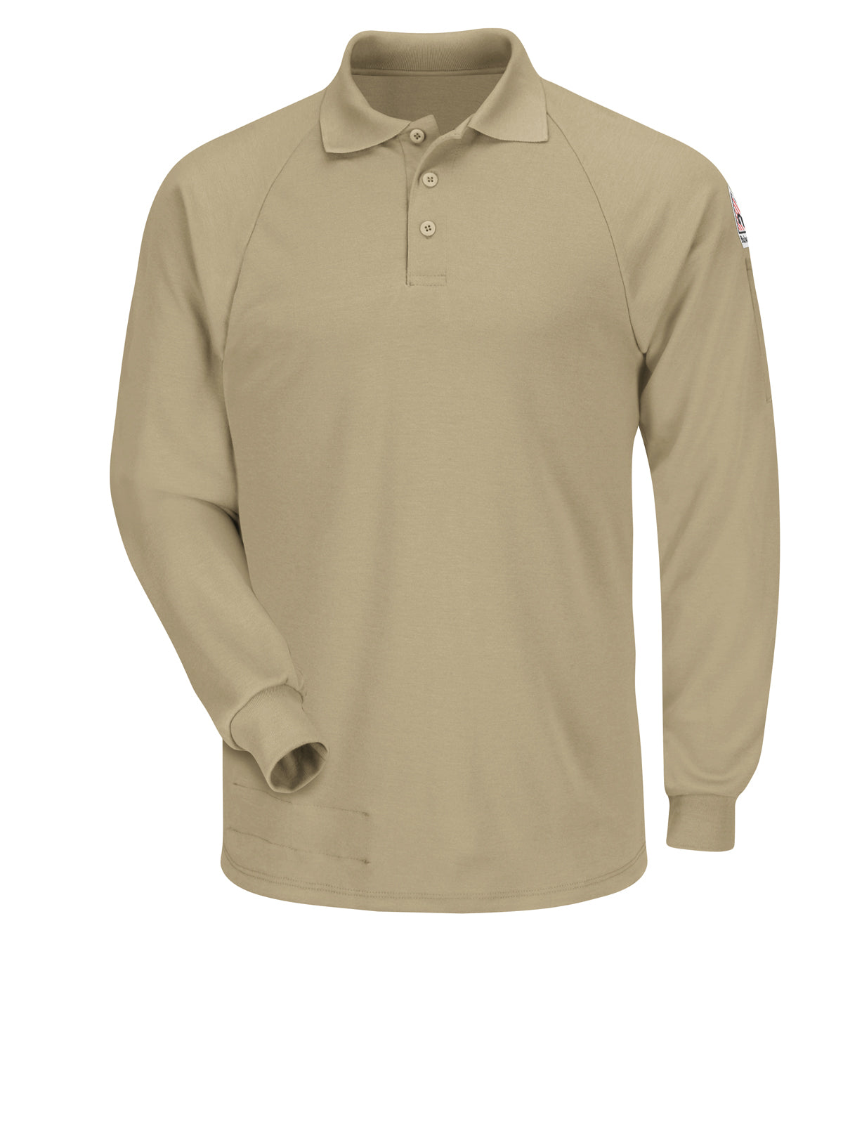 Men's Classic Lightweight Flame-Resistant Long Sleeve Polo - SMP2 - Khaki