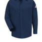 Men's Midweight Flame-Resistant Pocketless Concealed-Gripper Work Shirt - SMS2 - Navy
