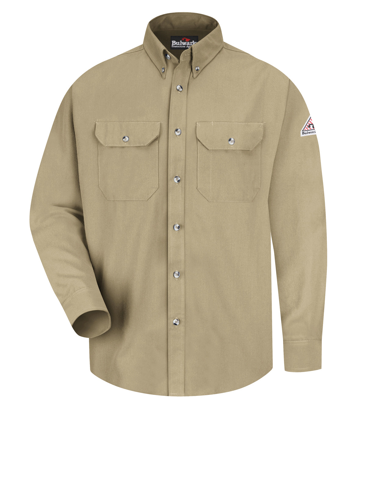 Men's Midweight Flame-Resistant CAT 2 Dress Uniform Shirt - SMU2 - Khaki
