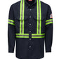 Men's Flame-Resistant Reflective Dress Uniform Shirt - SMUC - Navy