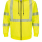 Men's Fleece Flame-Resistant Hi-Visibility Zip-Front Waffle-Lined Hooded Sweatshirt - SMZ4 - High Visibility