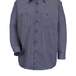 Men's Long Sleeve Industrial Striped Work Shirt - SP10 - Blue/Charcoal Check